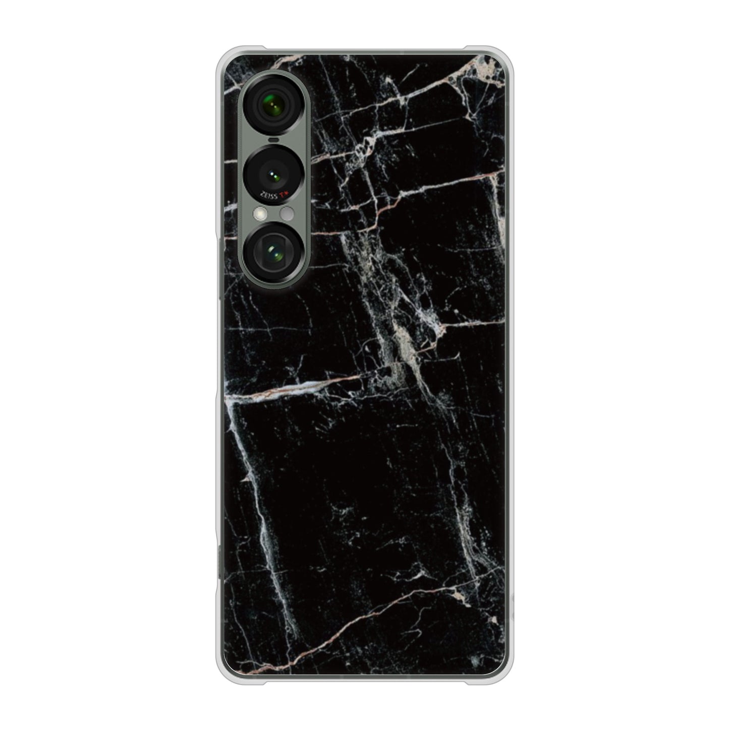 Xperia 1 VII SO-51F docomo 高画質仕上げ 背面印刷 ハードケース大理石BK