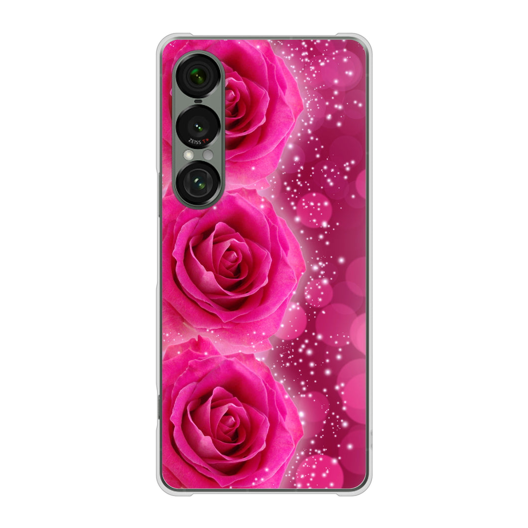 Xperia 1 VII SO-51F docomo 高画質仕上げ 背面印刷 ハードケース 【VA815 3連のバラ】