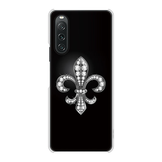 Xperia 10 V SO-52D docomo 高画質仕上げ 背面印刷 ハードケース 【042 ラインストーン風の印刷ゴージャスユリ】