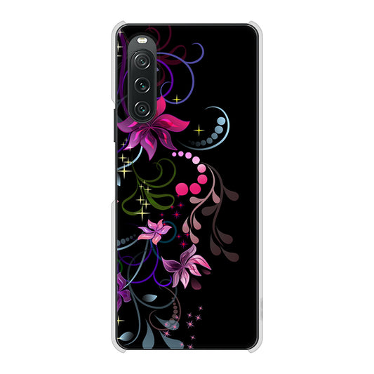 Xperia 10 V SO-52D docomo 高画質仕上げ 背面印刷 ハードケース 【263 闇に浮かぶ華】