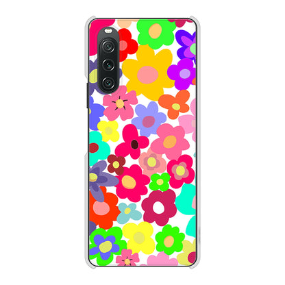 Xperia 10 V SO-52D docomo 高画質仕上げ 背面印刷 ハードケースルーズフラワー