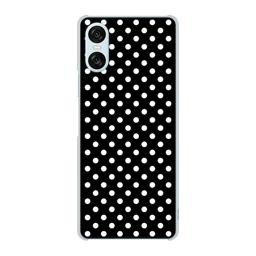 Xperia 10 VI SO-52E docomo 高画質仕上げ 背面印刷 ハードケースシンプル柄（水玉）