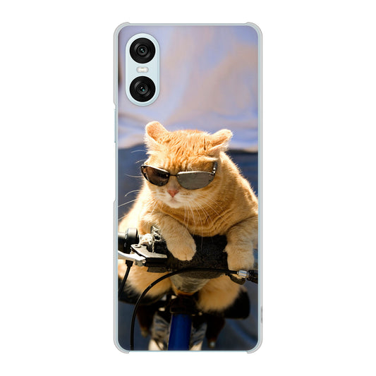 Xperia 10 VI SO-52E docomo 高画質仕上げ 背面印刷 ハードケース 【595 にゃんとサイクル】