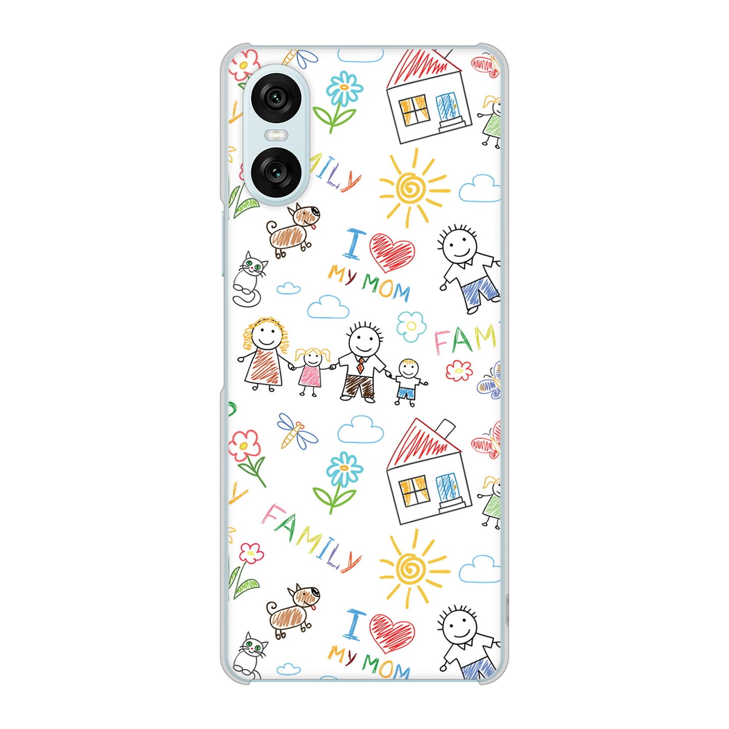 Xperia 10 VI SO-52E docomo 高画質仕上げ 背面印刷 ハードケースカップル＆ファミリー