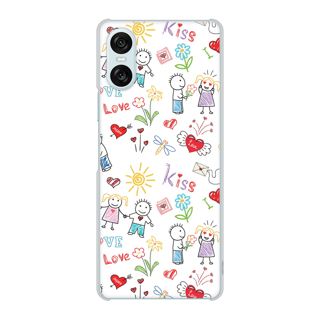 Xperia 10 VI SO-52E docomo 高画質仕上げ 背面印刷 ハードケースカップル＆ファミリー