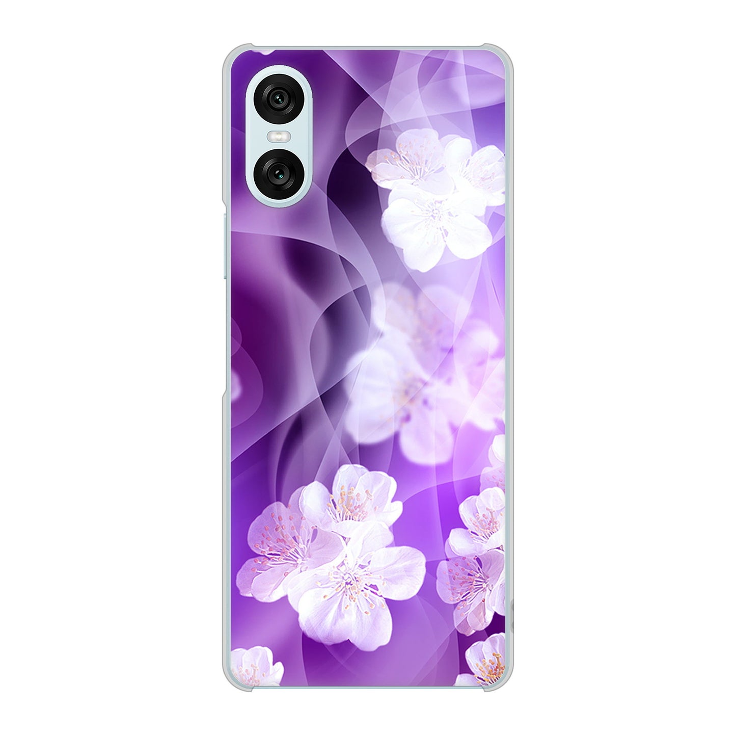 Xperia 10 VI SO-52E docomo 高画質仕上げ 背面印刷 ハードケース 【1211 桜とパープルの風】
