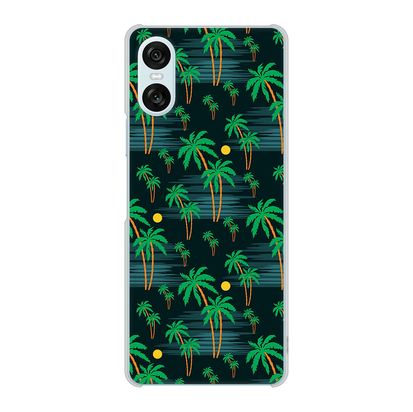 Xperia 10 VI SO-52E docomo 高画質仕上げ 背面印刷 ハードケース 【1315 月夜とヤシ】