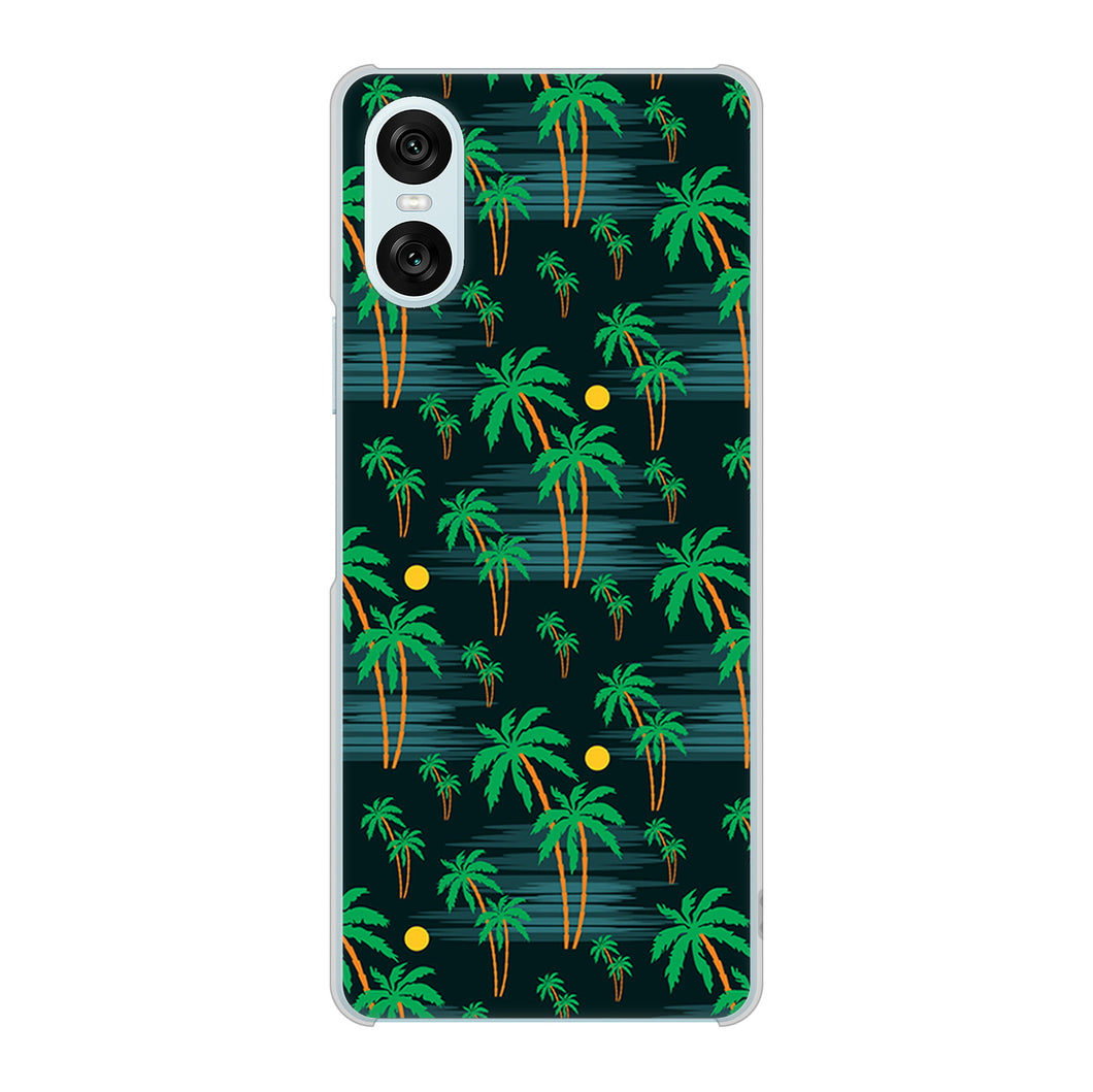 Xperia 10 VI SO-52E docomo 高画質仕上げ 背面印刷 ハードケース 【1315 月夜とヤシ】