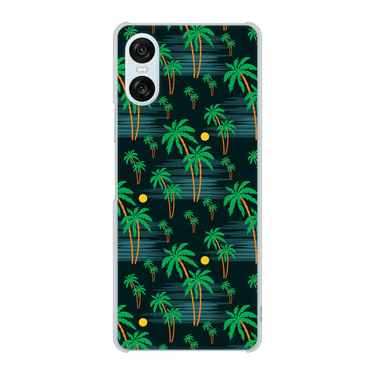 Xperia 10 VI SO-52E docomo 高画質仕上げ 背面印刷 ハードケース 【1315 月夜とヤシ】