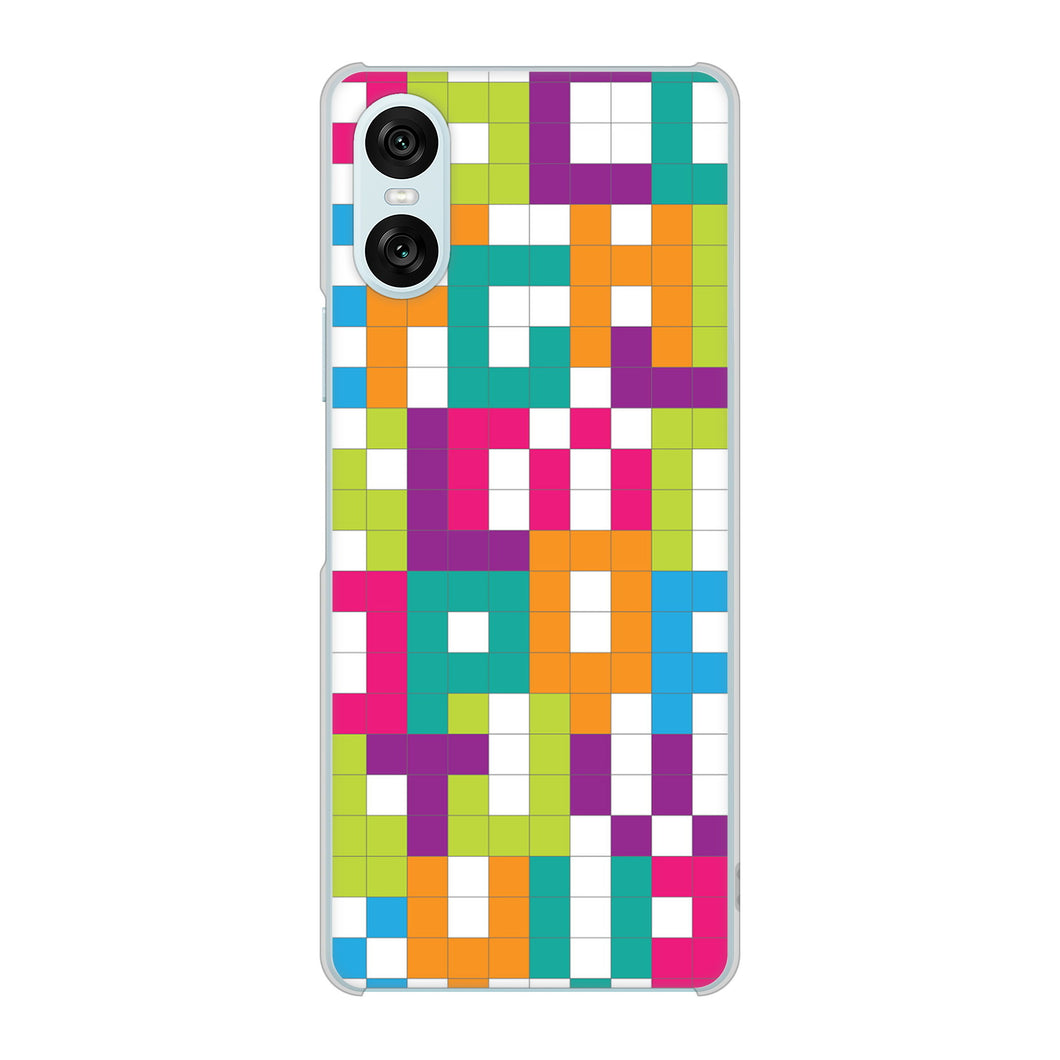 Xperia 10 VI SO-52E docomo 高画質仕上げ 背面印刷 ハードケース 【IB916 ブロックアルファベット】