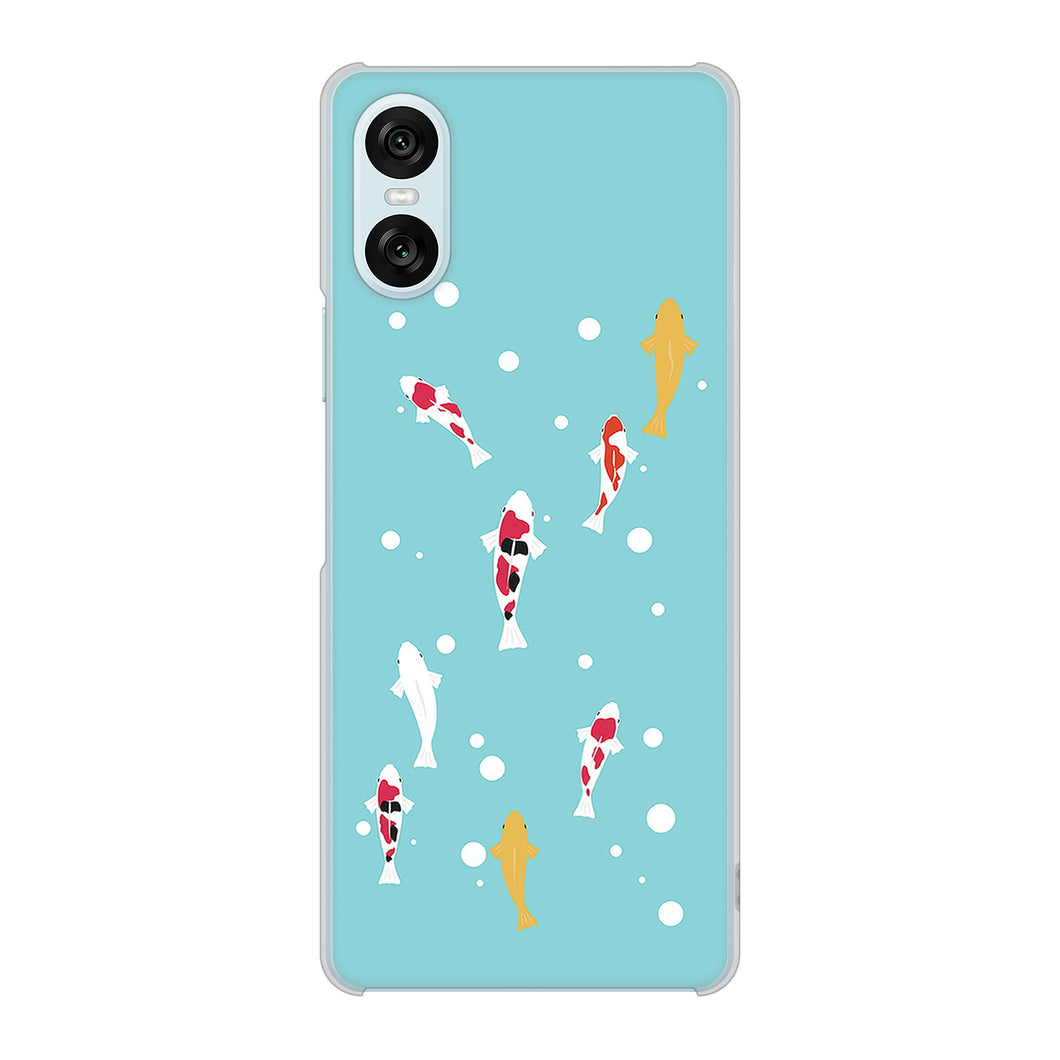 Xperia 10 VI SO-52E docomo 高画質仕上げ 背面印刷 ハードケース 【KG800 コイの遊泳】