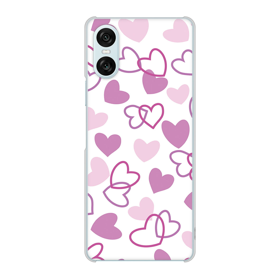 Xperia 10 VI SO-52E docomo 高画質仕上げ 背面印刷 ハードケースハートがいっぱい