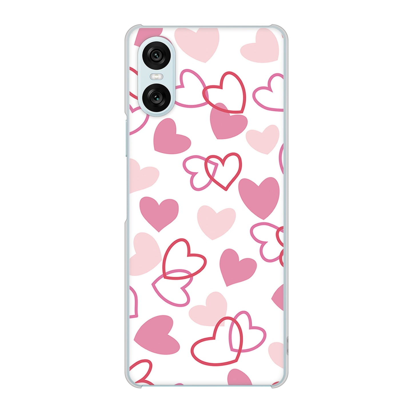 Xperia 10 VI SO-52E docomo 高画質仕上げ 背面印刷 ハードケースハートがいっぱい