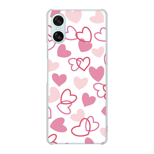Xperia 10 VI SO-52E docomo 高画質仕上げ 背面印刷 ハードケースハートがいっぱい