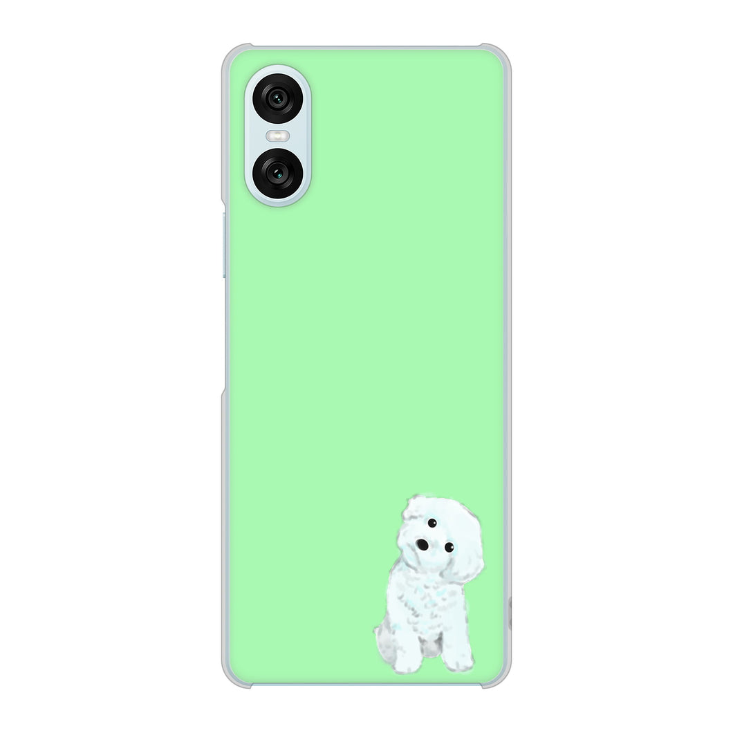 Xperia 10 VI SO-52E docomo 高画質仕上げ 背面印刷 ハードケーストイプードルホワイト
