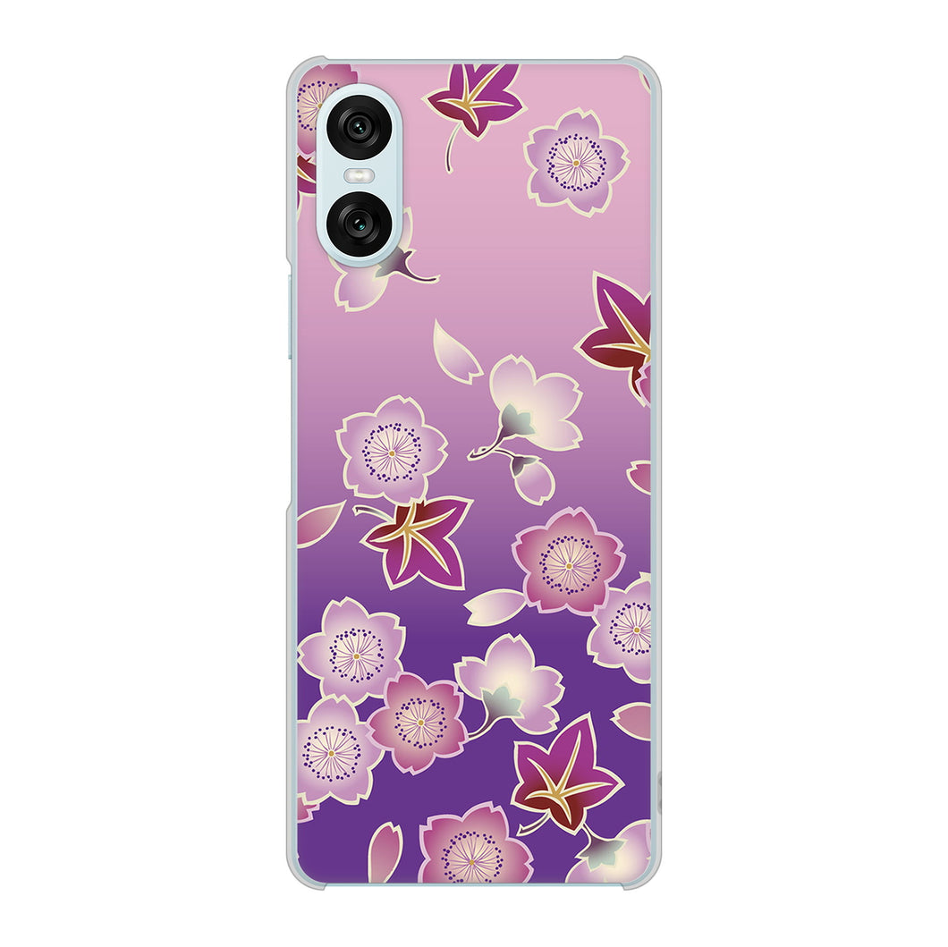 Xperia 10 VI SO-52E docomo 高画質仕上げ 背面印刷 ハードケース和花柄