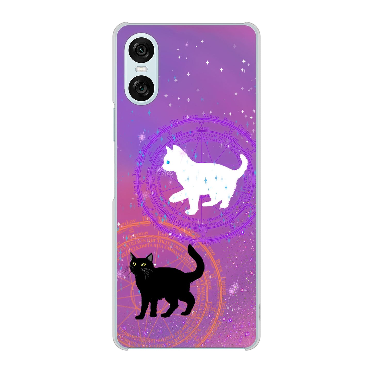 Xperia 10 VI SO-52E docomo 高画質仕上げ 背面印刷 ハードケース魔法陣猫