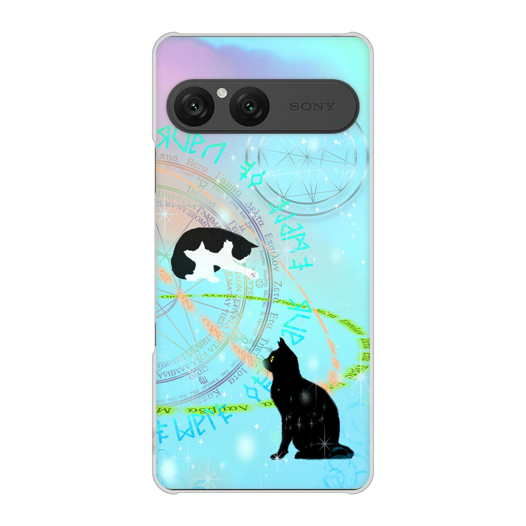 Xperia 10 VII SO-52F docomo 高画質仕上げ 背面印刷 ハードケース魔法陣猫