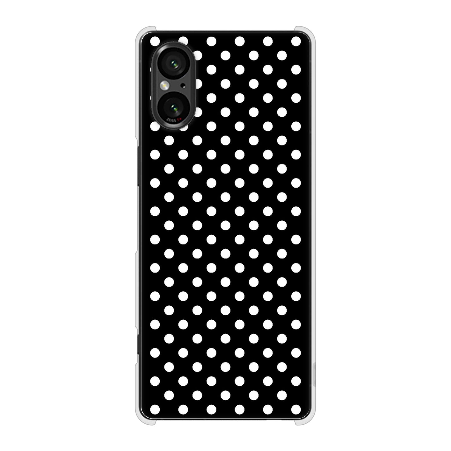 Xperia 5 V SO-53D docomo 高画質仕上げ 背面印刷 ハードケースシンプル柄（水玉）