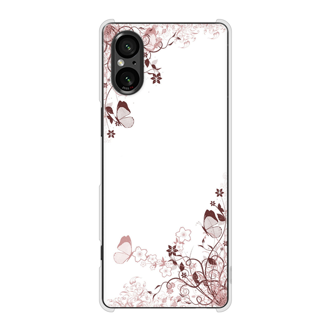 Xperia 5 V SO-53D docomo 高画質仕上げ 背面印刷 ハードケースバタフライ