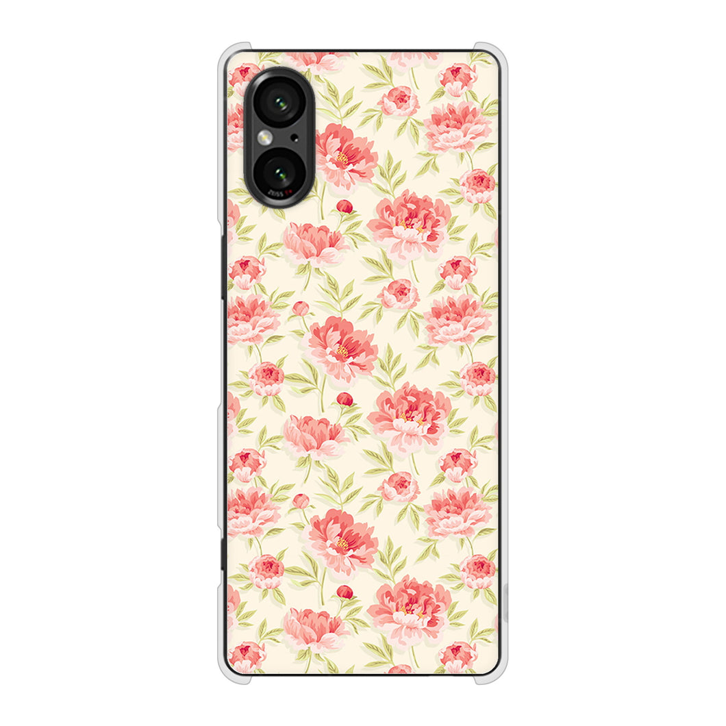 Xperia 5 V SO-53D docomo 高画質仕上げ 背面印刷 ハードケース北欧の小花