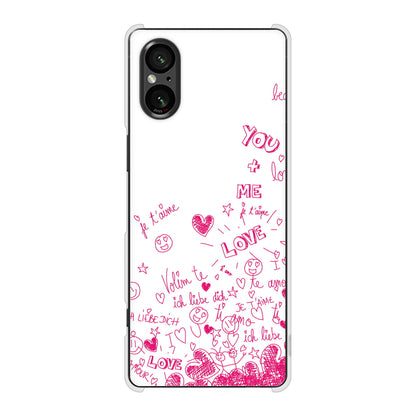 Xperia 5 V SO-53D docomo 高画質仕上げ 背面印刷 ハードケースプリティハート