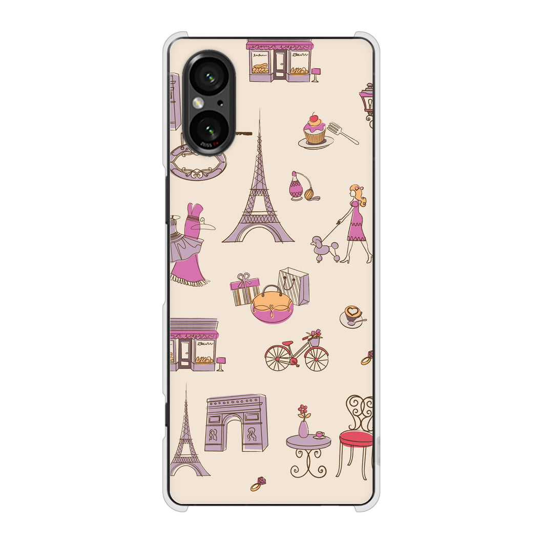 Xperia 5 V SO-53D docomo 高画質仕上げ 背面印刷 ハードケースLOVE フランス