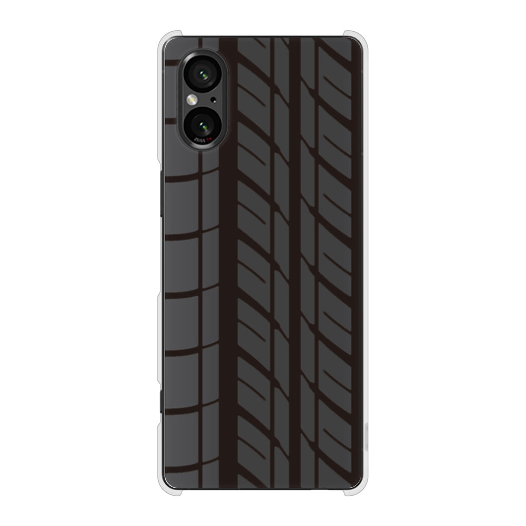 Xperia 5 V SO-53D docomo 高画質仕上げ 背面印刷 ハードケース 【IB931 タイヤ】