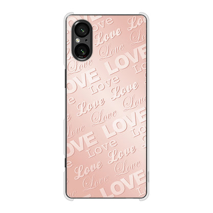 Xperia 5 V SO-53D docomo 高画質仕上げ 背面印刷 ハードケースエンボス風LOVEリンク