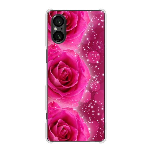 Xperia 5 V SO-53D docomo 高画質仕上げ 背面印刷 ハードケース 【VA815 3連のバラ】