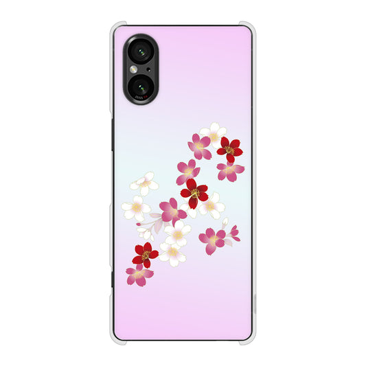 Xperia 5 V SO-53D docomo 高画質仕上げ 背面印刷 ハードケース和花柄