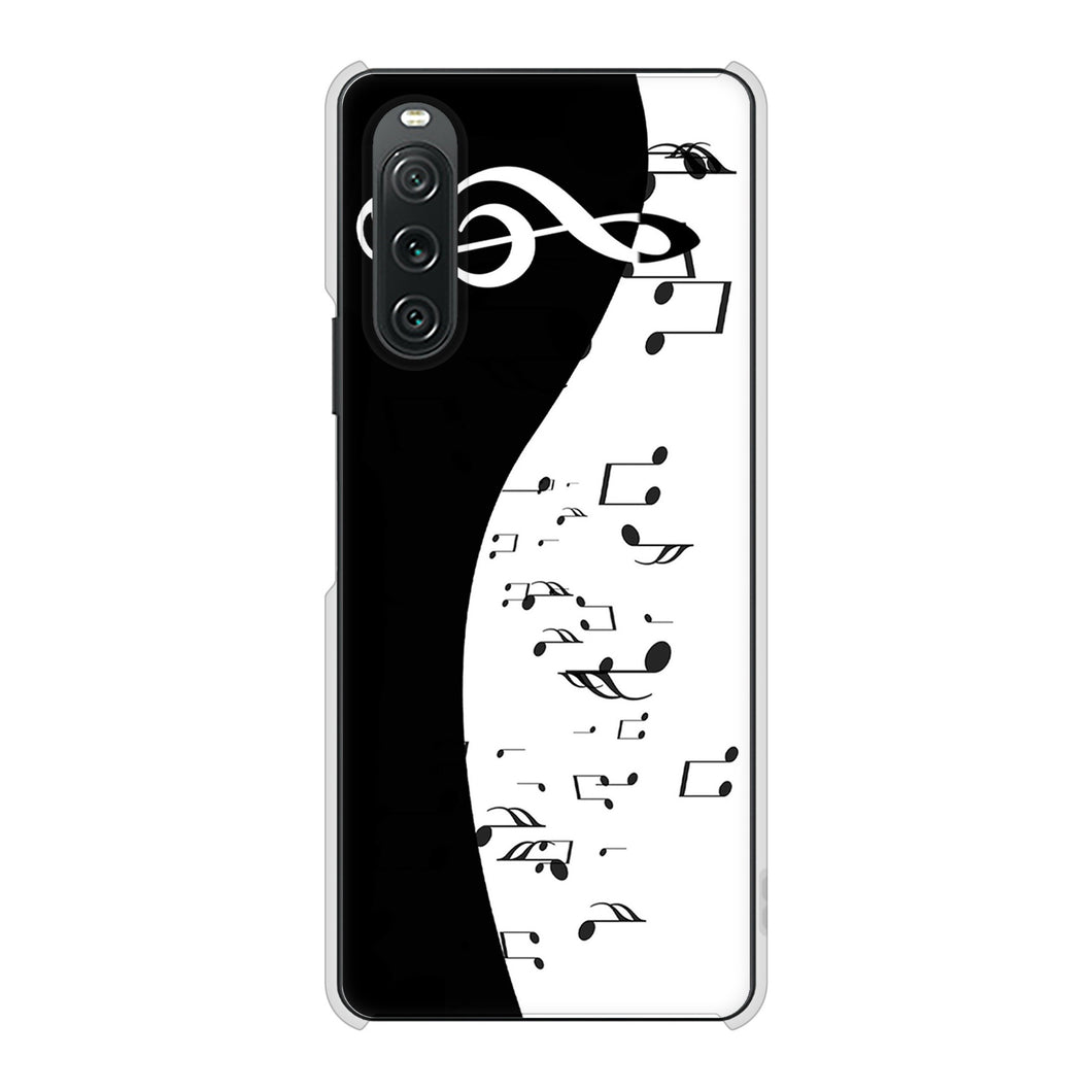 Xperia 10 V SOG11 au 高画質仕上げ 背面印刷 ハードケース音符