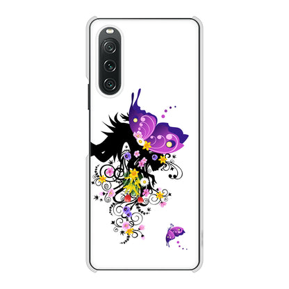 Xperia 10 V SOG11 au 高画質仕上げ 背面印刷 ハードケースバタフライ