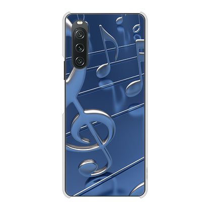 Xperia 10 V SOG11 au 高画質仕上げ 背面印刷 ハードケース音符