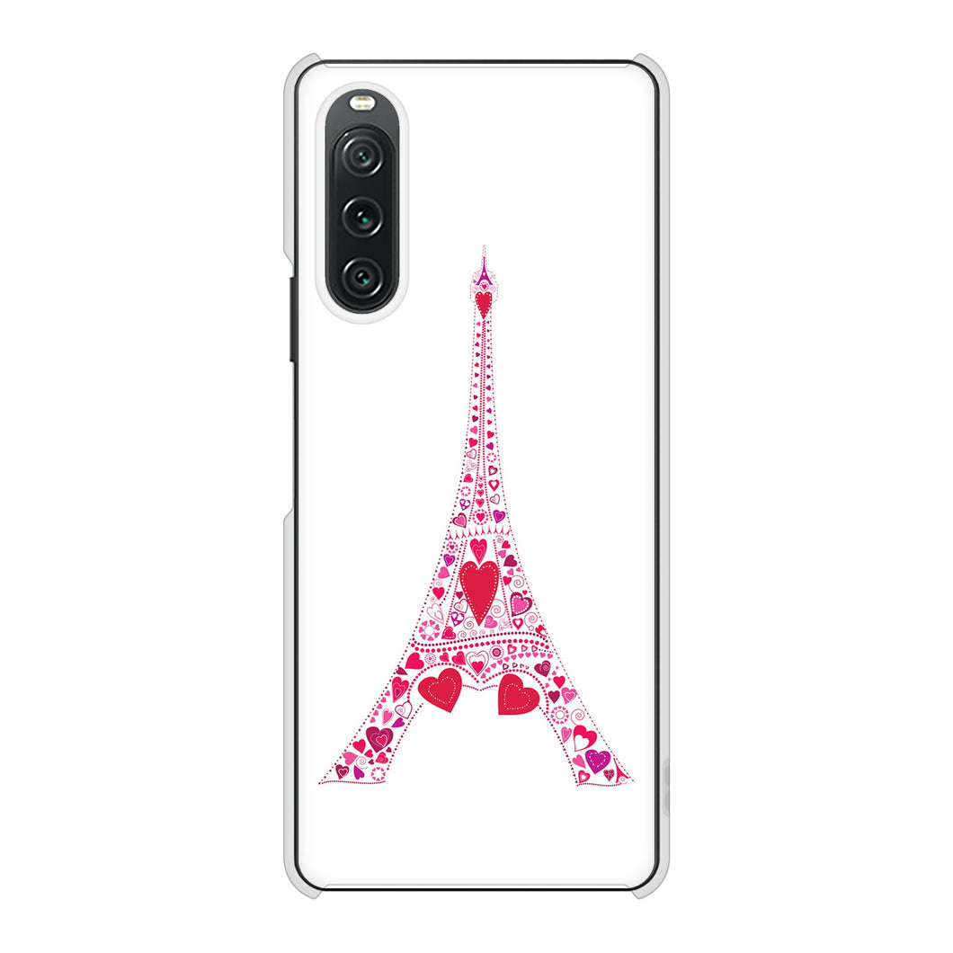 Xperia 10 V SOG11 au 高画質仕上げ 背面印刷 ハードケースLOVE フランス