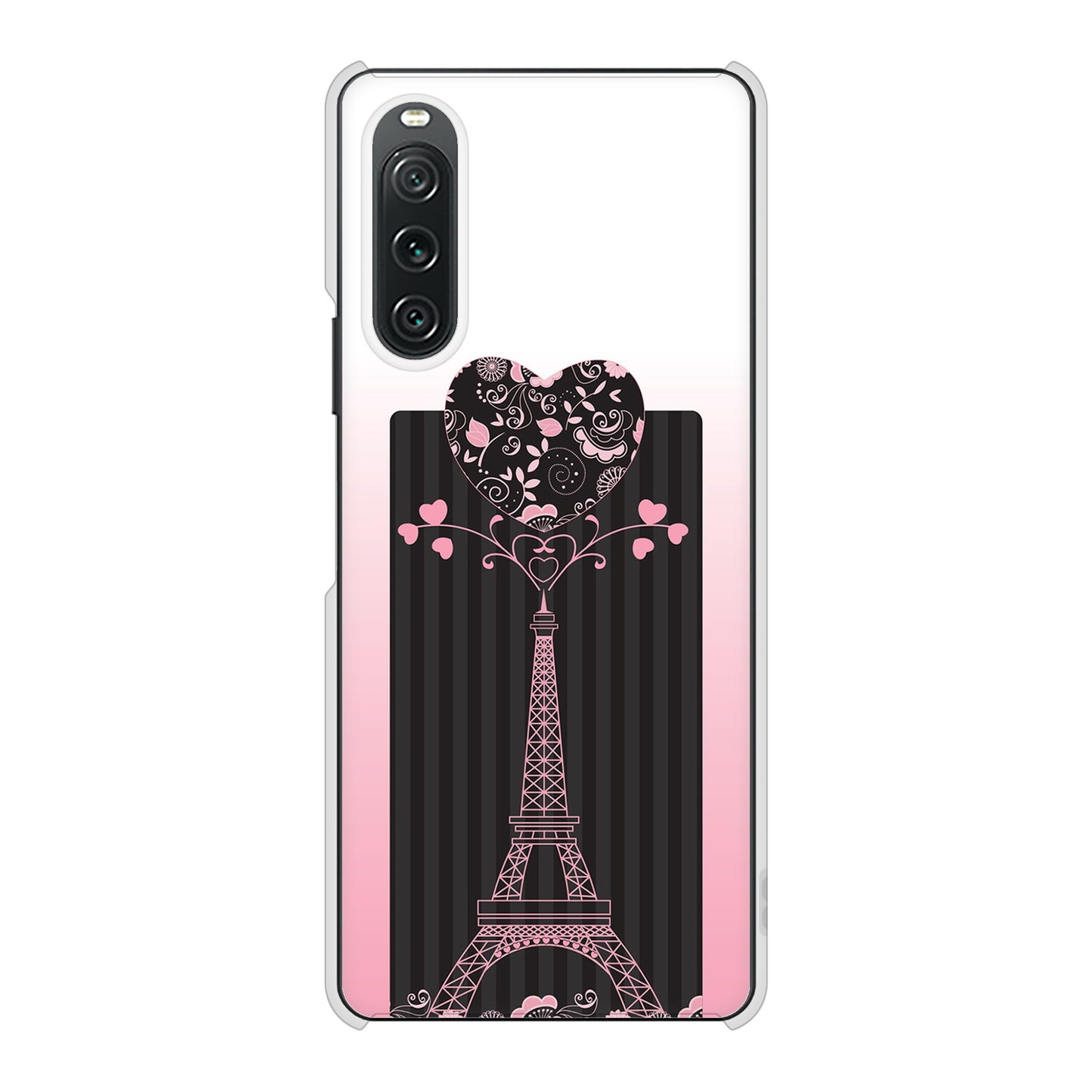 Xperia 10 V SOG11 au 高画質仕上げ 背面印刷 ハードケースLOVE フランス