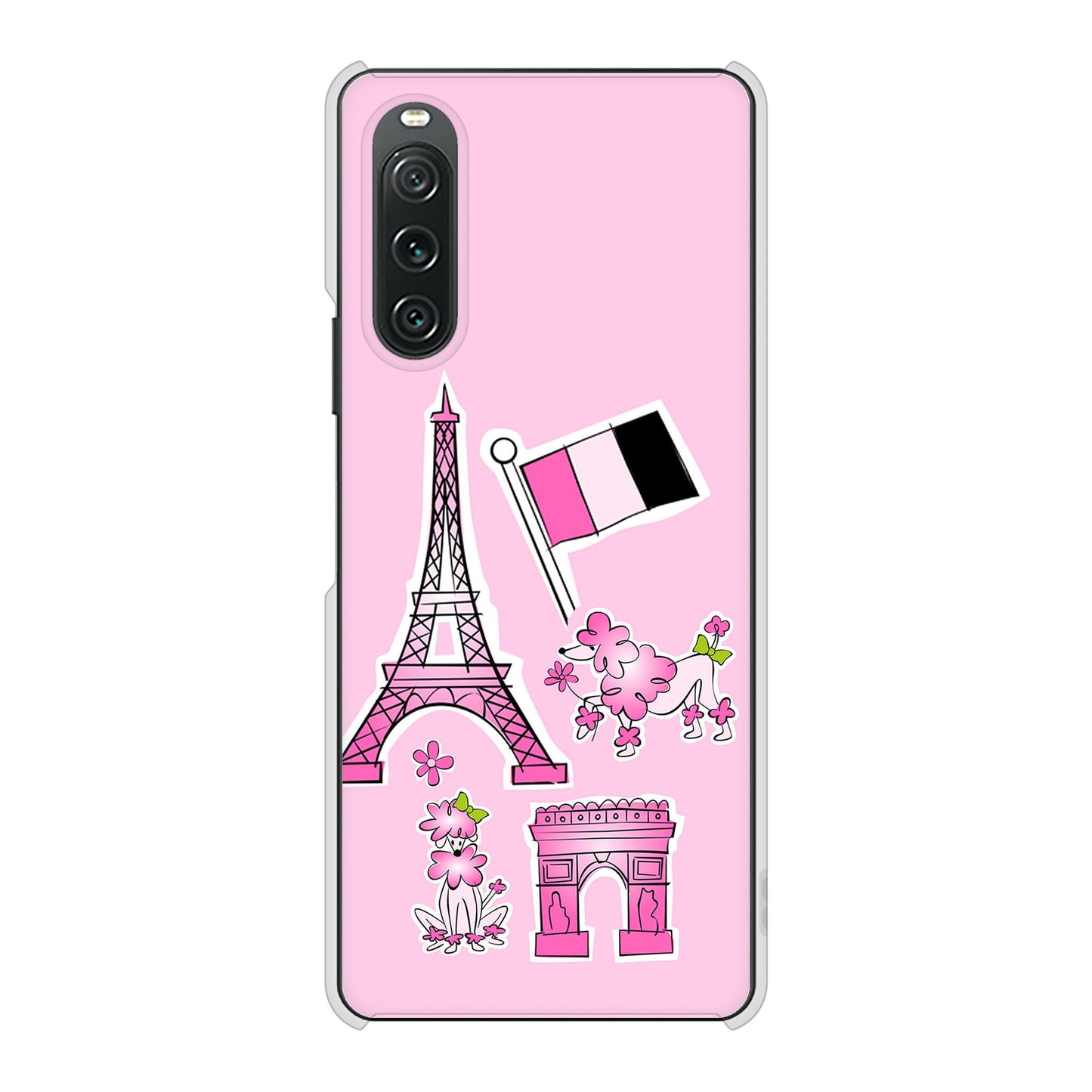 Xperia 10 V SOG11 au 高画質仕上げ 背面印刷 ハードケースLOVE フランス