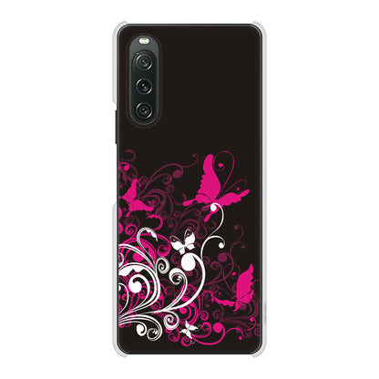 Xperia 10 V SOG11 au 高画質仕上げ 背面印刷 ハードケースバタフライ