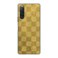Xperia 10 V SOG11 au 高画質仕上げ 背面印刷 ハードケース 【619 市松模様-金（骨董風に傷んだイメージ）】