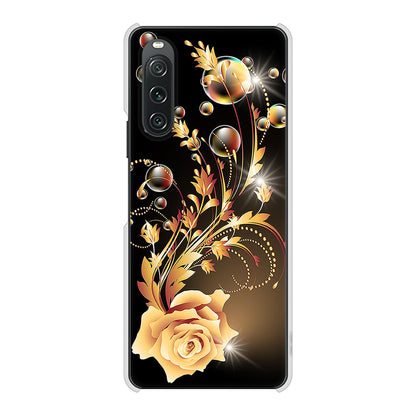 Xperia 10 V SOG11 au 高画質仕上げ 背面印刷 ハードケースロマンチックなバラ