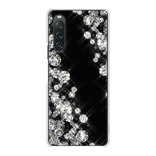 Xperia 10 V SOG11 au 高画質仕上げ 背面印刷 ハードケース 【VA871 ダイヤモンドフレーム】