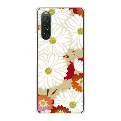 Xperia 10 V SOG11 au 高画質仕上げ 背面印刷 ハードケース和花柄