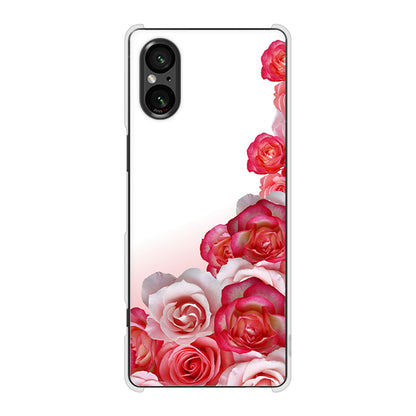 Xperia 5 V SOG12 au 高画質仕上げ 背面印刷 ハードケースロマンチックなバラ
