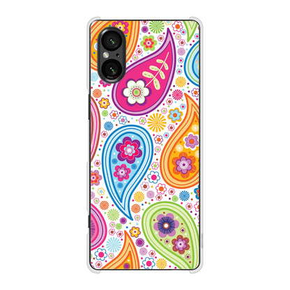 Xperia 5 V SOG12 au 高画質仕上げ 背面印刷 ハードケースペイズリー