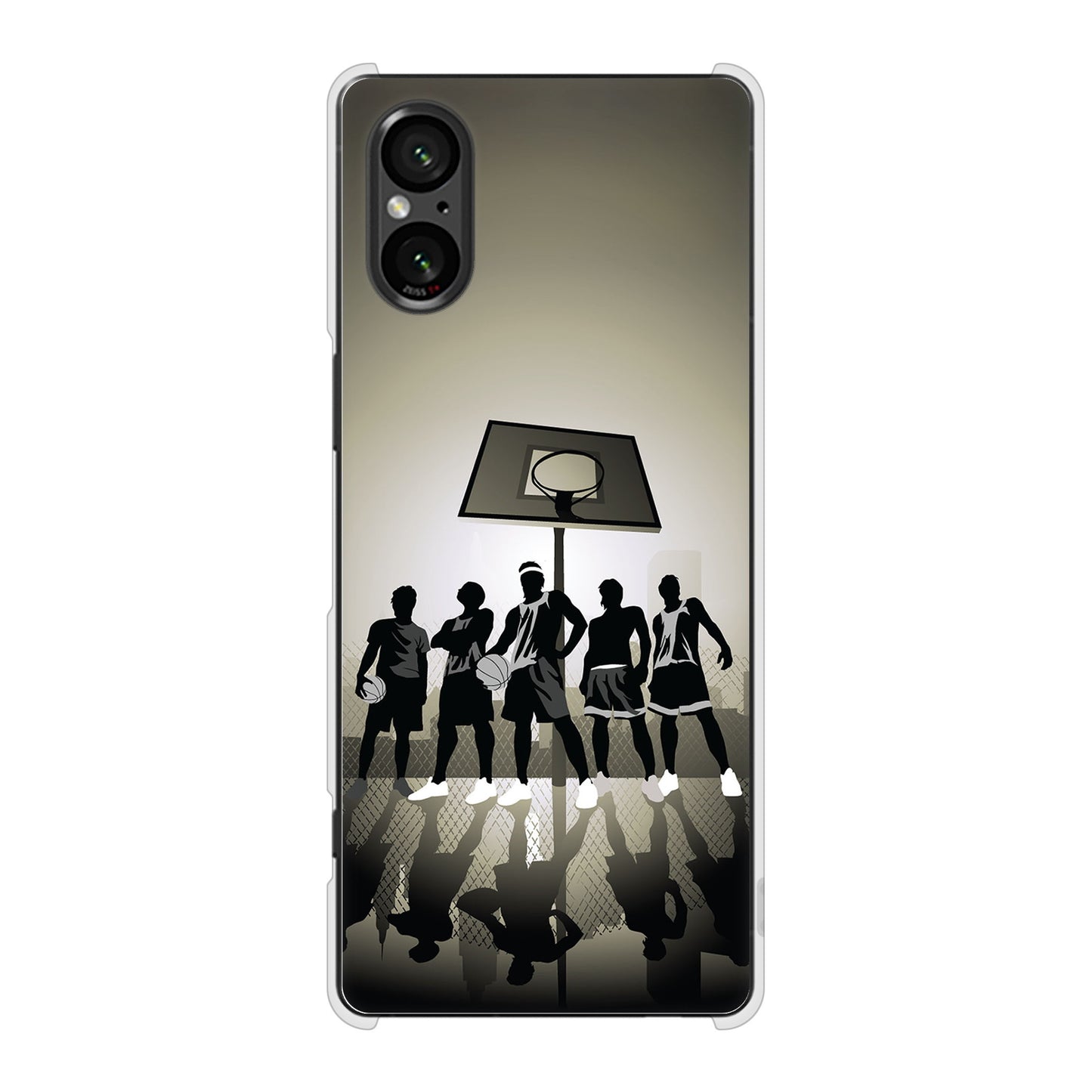 Xperia 5 V SOG12 au 高画質仕上げ 背面印刷 ハードケース 【389 クールバスケ】