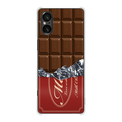 Xperia 5 V SOG12 au 高画質仕上げ 背面印刷 ハードケース板チョコ