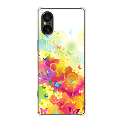 Xperia 5 V SOG12 au 高画質仕上げ 背面印刷 ハードケースバタフライ