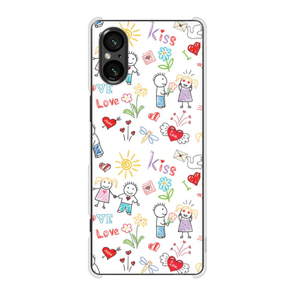 Xperia 5 V SOG12 au 高画質仕上げ 背面印刷 ハードケースカップル＆ファミリー
