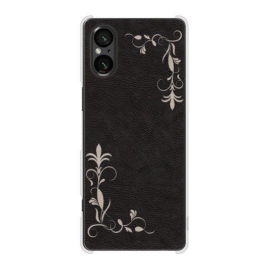 Xperia 5 V SOG12 au 高画質仕上げ 背面印刷 ハードケース 【EK825 レザー風グラスフレーム】