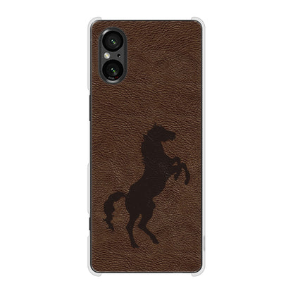 Xperia 5 V SOG12 au 高画質仕上げ 背面印刷 ハードケースレザー風